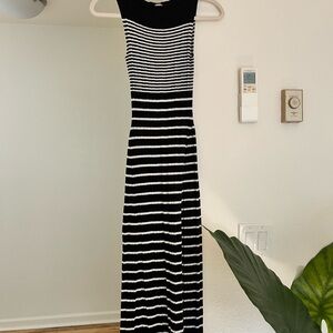 Black and White Striped Maxi Dress